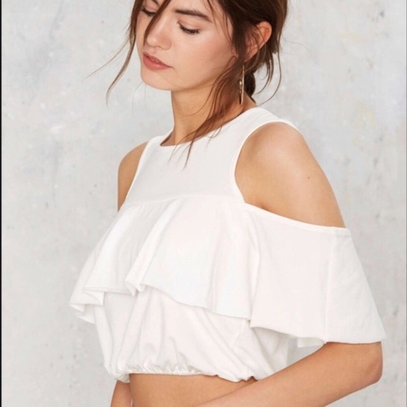 Nasty Gal Tops - Nasty Gal White Crop Top